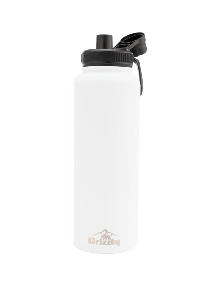 Botella de Agua Grizzly 1.13L Aislada Acero Inoxidable Blanca Botella de Agua Grizzly 1.13L Aislada Acero Inoxidable Blanca