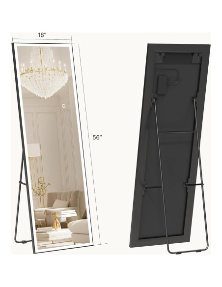 Espejo de Cuerpo Entero LED Kosmonia 142x46 cm Ajustable Espejo de Cuerpo Entero LED Kosmonia 142x46 cm Ajustable