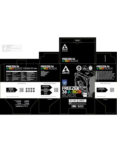 Enfriador de CPU ARCTIC Freezer 36 A-RGB 120mm - 0.88kg Enfriador de CPU ARCTIC Freezer 36 A-RGB 120mm - 0.88kg