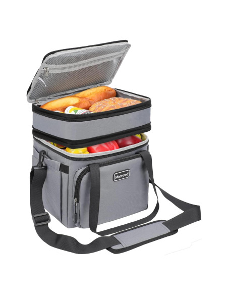 Bolsa de Almuerzo Térmica Mecrowd Gris 17L Aislada y a Prueba de Fugas Bolsa de Almuerzo Térmica Mecrowd Gris 17L Aislada y a Prueba de Fugas