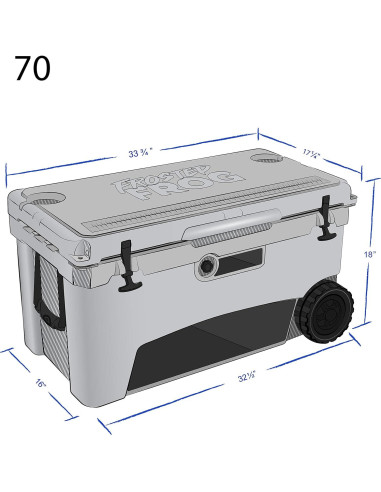Enfriador de Hielo Frosted Frog 70qt Aislado con Ruedas