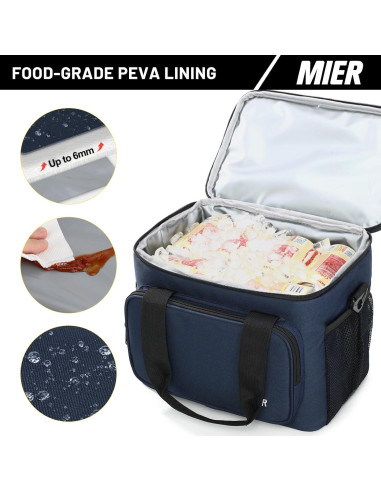 Caja de Almuerzo Aislada MIER 11L Azul para Trabajo y Camping