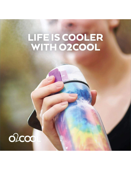 Botella Aislada O2COOL Mist 'N Sip 591 ml Azul Craquelado Botella Aislada O2COOL Mist 'N Sip 591 ml Azul Craquelado
