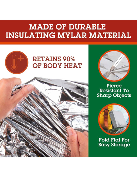 Manta de Emergencia Mylar Grizzly Gear 4 Paquete 213x132 cm Manta de Emergencia Mylar Grizzly Gear 4 Paquete 213x132 cm