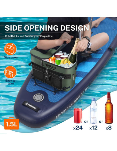 Enfriador de Kayak Dreizack Verde Impermeable 1.5L Aislado