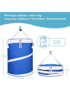 Bolsa de Enfriamiento Plegable Tirrinia 38L Azul para Camping 2