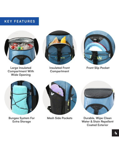 Mochila Enfriadora Titan By Arctic Zone 24L Azul Marino