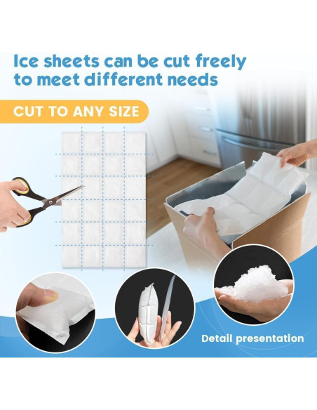 Hojas de Hielo Reutilizables WAQIWARON 43x28 cm - 6 Piezas Hojas de Hielo Reutilizables WAQIWARON 43x28 cm - 6 Piezas
