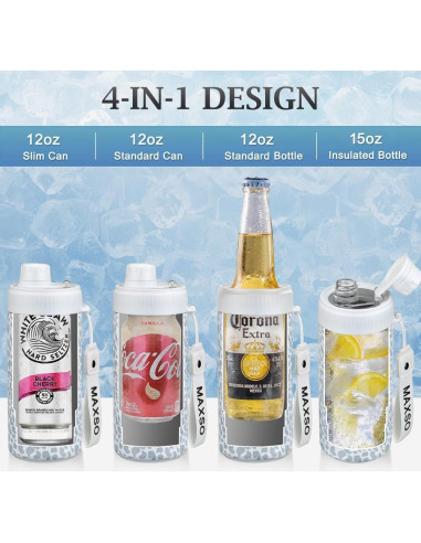 Enfriador de Latas MAXSO 4-en-1 Acero Inoxidable Leopardo