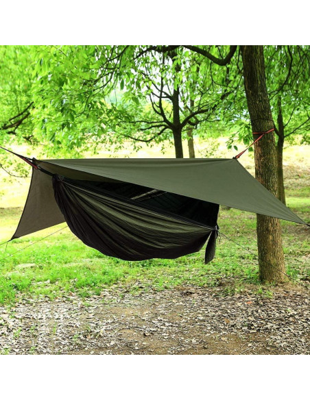 Hamaca de Camping Ovyuzhen con Toldo Impermeable y Red Antimosquitos Hamaca de Camping Ovyuzhen con Toldo Impermeable y Red Antimosquitos