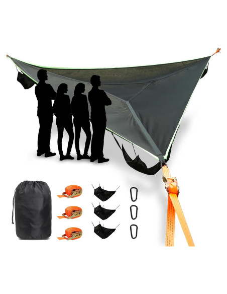 Hamaca Triangular de Camping ISTATSO 1100 lbs para 3-6 Personas Hamaca Triangular de Camping ISTATSO 1100 lbs para 3-6 Personas