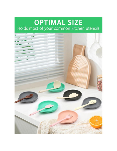 Set de 2 Soportes para Cucharas LOMILD Gris Resistente al Calor Set de 2 Soportes para Cucharas LOMILD Gris Resistente al Calor