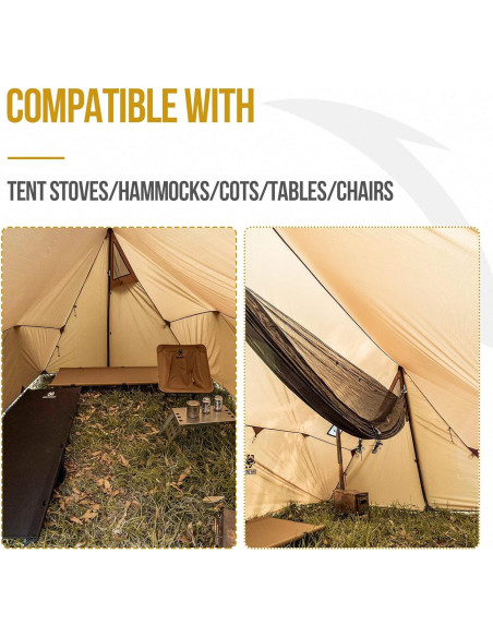 Carpa Caliente OneTigris ROCDOMUS 340x240 cm Impermeable Carpa Caliente OneTigris ROCDOMUS 340x240 cm Impermeable