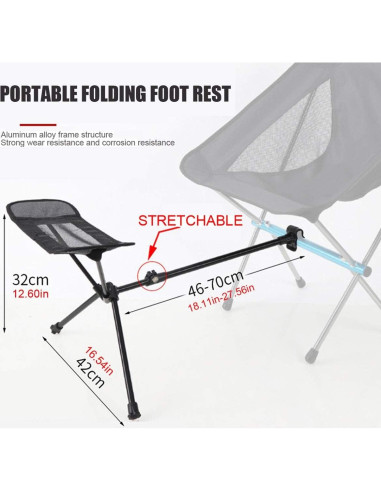 Reposapies Plegable HI SUYI para Sillas de Camping - Tela Oxford 600D