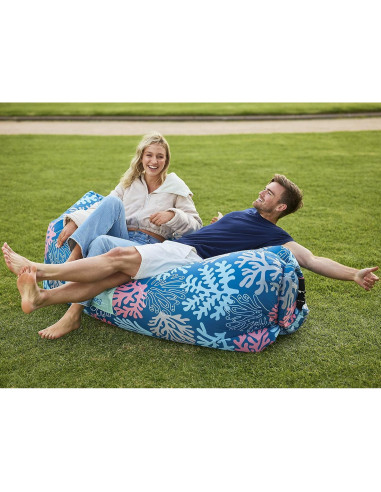 Sofá Inflable Portátil AlphaBeing Coral Marino 2 Personas