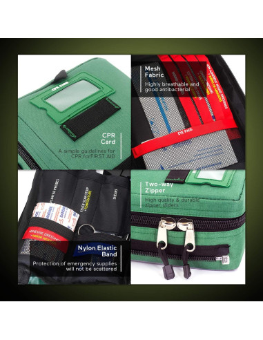 Kit de Primeros Auxilios Compacto Bearhoho 255 Piezas Impermeable
