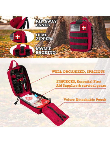 Kit de Primeros Auxilios 278 PCS Dlmd para Coche y Hogar