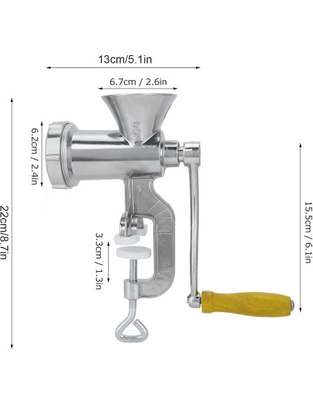 Picadora de Carne Manual TOPINCN de Aluminio con Tubo para Salchichas Picadora de Carne Manual TOPINCN de Aluminio con Tubo para Salchichas