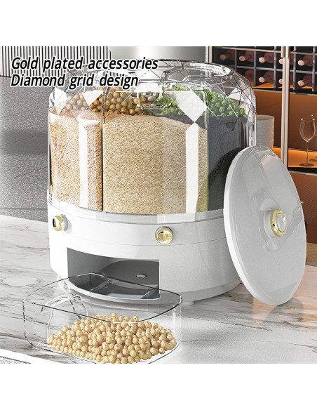 Dispensador de Granos Rotativo Natudeco 6 Rejillas 1.79 kg Dispensador de Granos Rotativo Natudeco 6 Rejillas 1.79 kg