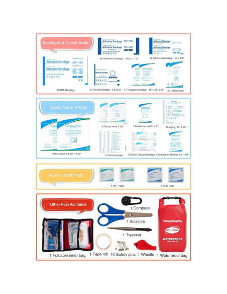 Kit de Primeros Auxilios Impermeable WELL-STRONG 210 Piezas Kit de Primeros Auxilios Impermeable WELL-STRONG 210 Piezas