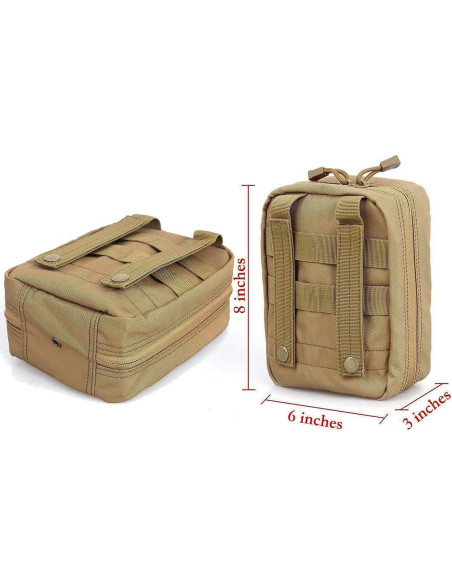 Bolsa de Primeros Auxilios Carlebben Molle Marrón Resistente Bolsa de Primeros Auxilios Carlebben Molle Marrón Resistente