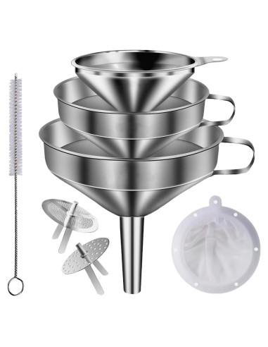 Juego de 3 Embudos de Acero Inoxidable Lmoszuak 12,95 cm