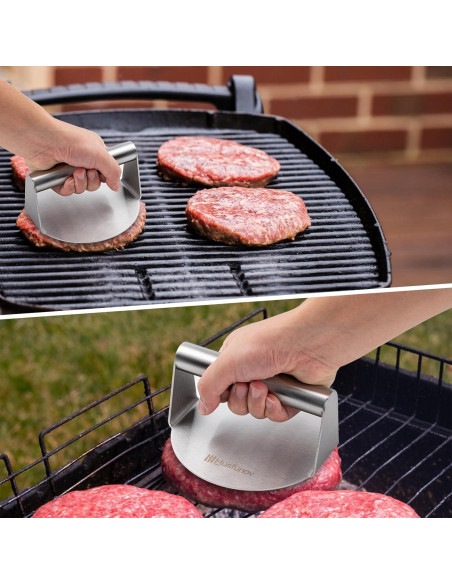 Prensa de Hamburguesas Acero Inoxidable 5.5" Antiadherente Prensa de Hamburguesas Acero Inoxidable 5.5" Antiadherente