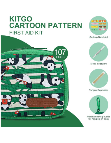 Kitgo Kit de Primeros Auxilios Pequeño 107 Piezas Verde