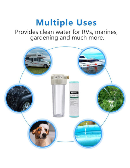 Filtro de Agua FS-TFC para RV y Jardinería - Reduce Cloro y Sedimentos