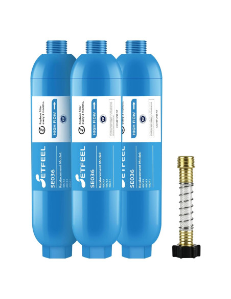 Filtro de Agua Inline SETFEEL para RV - Paquete de 3, Certificado NSF Filtro de Agua Inline SETFEEL para RV - Paquete de 3, Certificado NSF