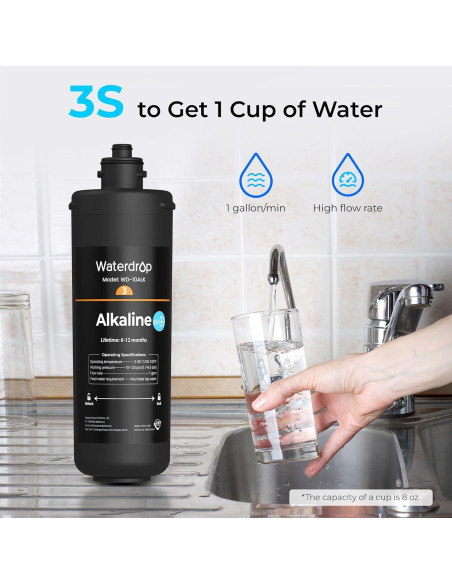 Filtro de Agua Alcalino Waterdrop WD-10ALK 12 Meses 0.61 kg Filtro de Agua Alcalino Waterdrop WD-10ALK 12 Meses 0.61 kg