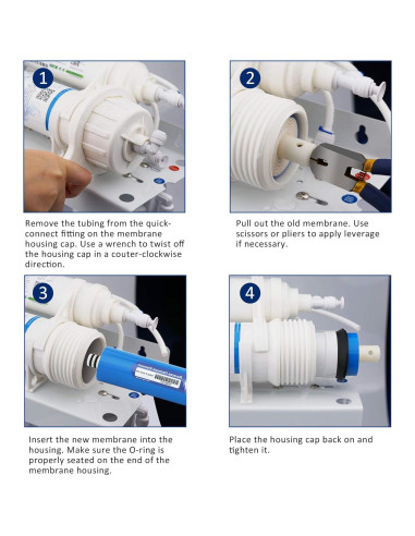 Membrana RO 75 GPD Membrane Solutions con Carcasa y Conectores