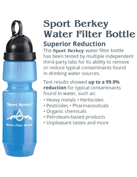 Botella de Filtro de Agua Sport Berkey 650 ml para Viajes Botella de Filtro de Agua Sport Berkey 650 ml para Viajes