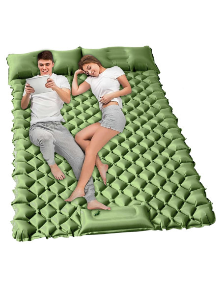 Colchón Doble Inflable YEEKORO para Camping 200x122 cm Verde Colchón Doble Inflable YEEKORO para Camping 200x122 cm Verde