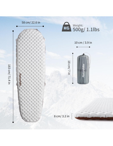 Colchón Inflable Ultraligero Naturehike R5.8 8.1cm Camping