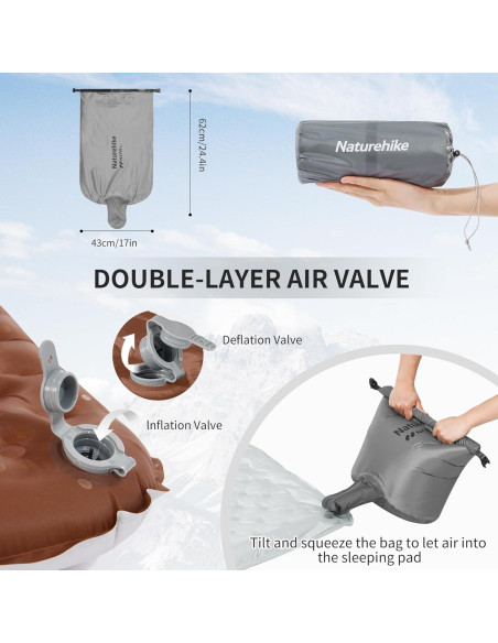 Colchón Inflable Ultraligero Naturehike R5.8 8.1cm Camping Colchón Inflable Ultraligero Naturehike R5.8 8.1cm Camping