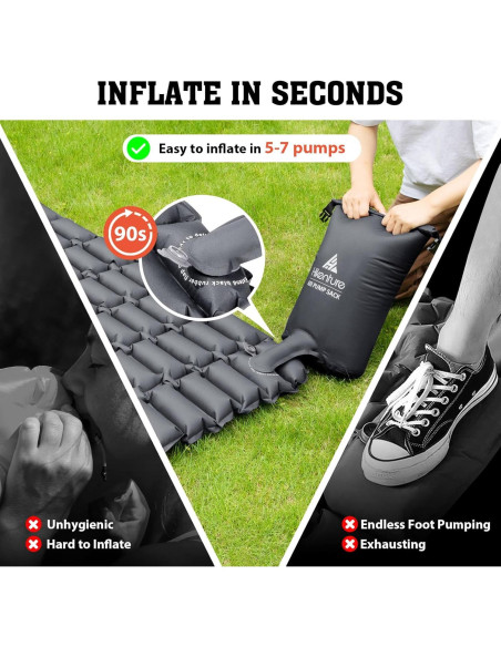 Colchón Inflable Doble Hikenture 183x127 cm para Camping Colchón Inflable Doble Hikenture 183x127 cm para Camping