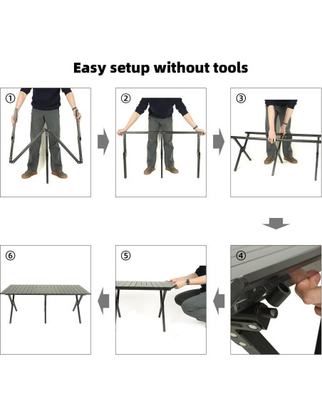 Mesa de Camping Plegable ROCK CLOUD 121.9x60.9 cm Grano de Madera Mesa de Camping Plegable ROCK CLOUD 121.9x60.9 cm Grano de Madera