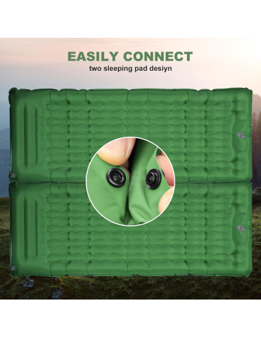Almohadilla de Camping MINGPINHUIUS 4.7" Autoinflable Verde Oliva