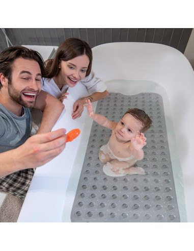 Alfombrilla de Baño Antideslizante ROSMARUS 40x99 cm Gris