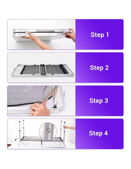 Mesa Plegable Ajustable Nice C Grande Aluminio Blanca Mesa Plegable Ajustable Nice C Grande Aluminio Blanca