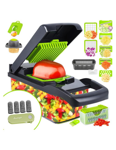 Cortador de Verduras Multifuncional HYW 19 en 1 Verde