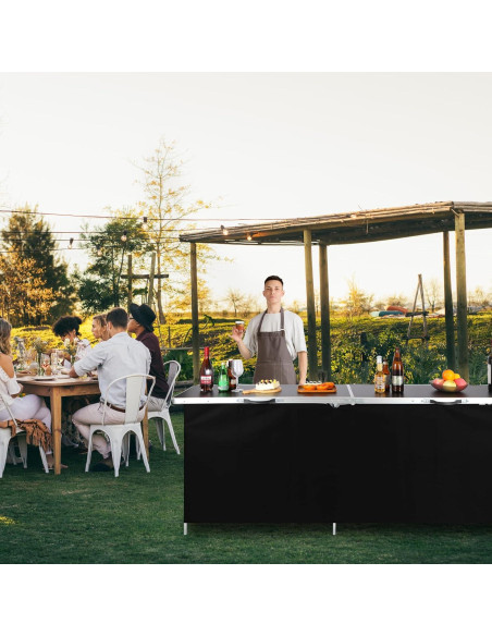 Mesa de Bar Plegable REDCAMP 208cm Negra para Eventos Mesa de Bar Plegable REDCAMP 208cm Negra para Eventos
