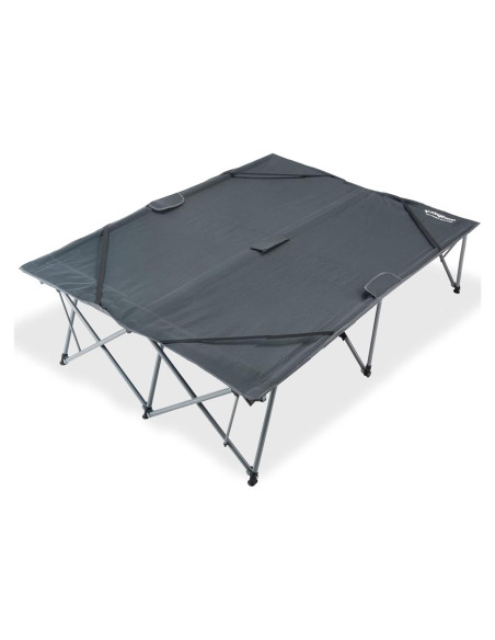 Cama de Camping Doble KingCamp Plegable 550lbs Gris XXL Cama de Camping Doble KingCamp Plegable 550lbs Gris XXL