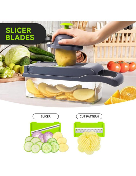 Cortador de Verduras Multifuncional HYW 19 en 1 Verde Cortador de Verduras Multifuncional HYW 19 en 1 Verde