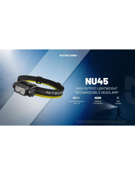 Linterna Frontal Nitecore NU45 1700 Lúmenes USB-C Camping Linterna Frontal Nitecore NU45 1700 Lúmenes USB-C Camping