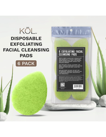 KOL Almohadillas Exfoliantes Faciales con Aloe - 6 Unidades KOL Almohadillas Exfoliantes Faciales con Aloe - 6 Unidades