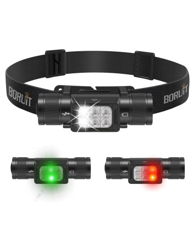 Linterna Frontal BORUIT HP360 LED Recargable IP67 7 Modos
