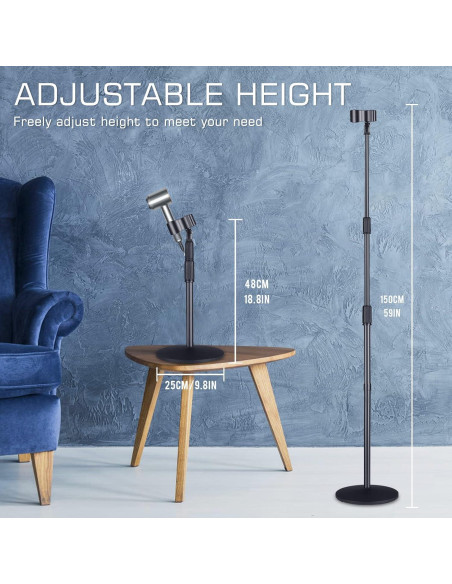 Soporte de Secador de Pelo TAYUQEE Ajustable 47-150 cm Soporte de Secador de Pelo TAYUQEE Ajustable 47-150 cm
