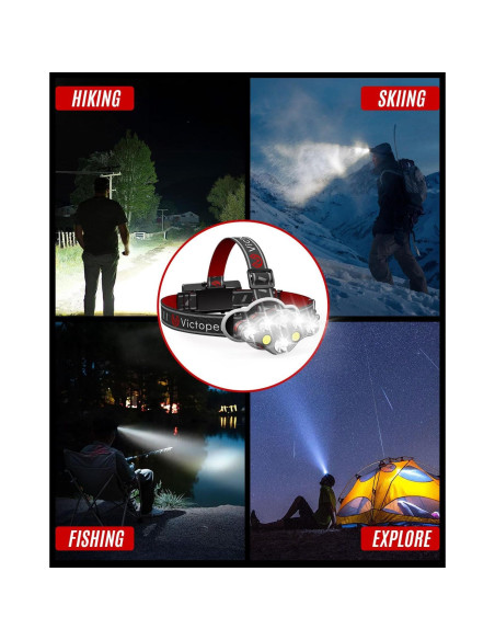 Linterna Frontal Recargable Victoper V8000 LED IPX5 8 Modos Linterna Frontal Recargable Victoper V8000 LED IPX5 8 Modos